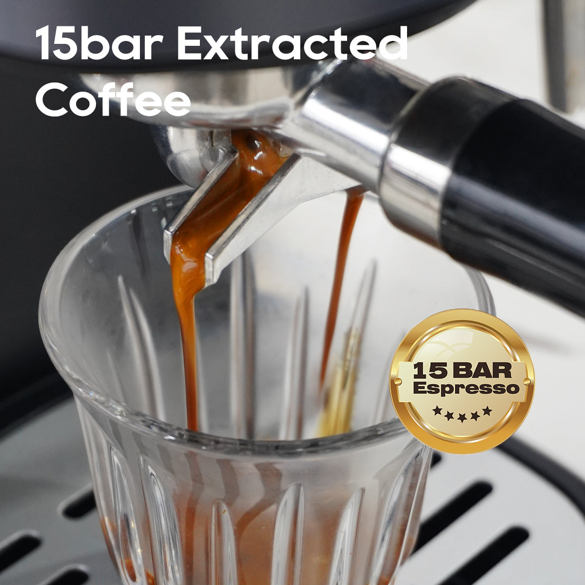 HiBREW H5A Coffee Machine – 15Bar Espresso Maker with One-Touch Extraction & Milk Frother