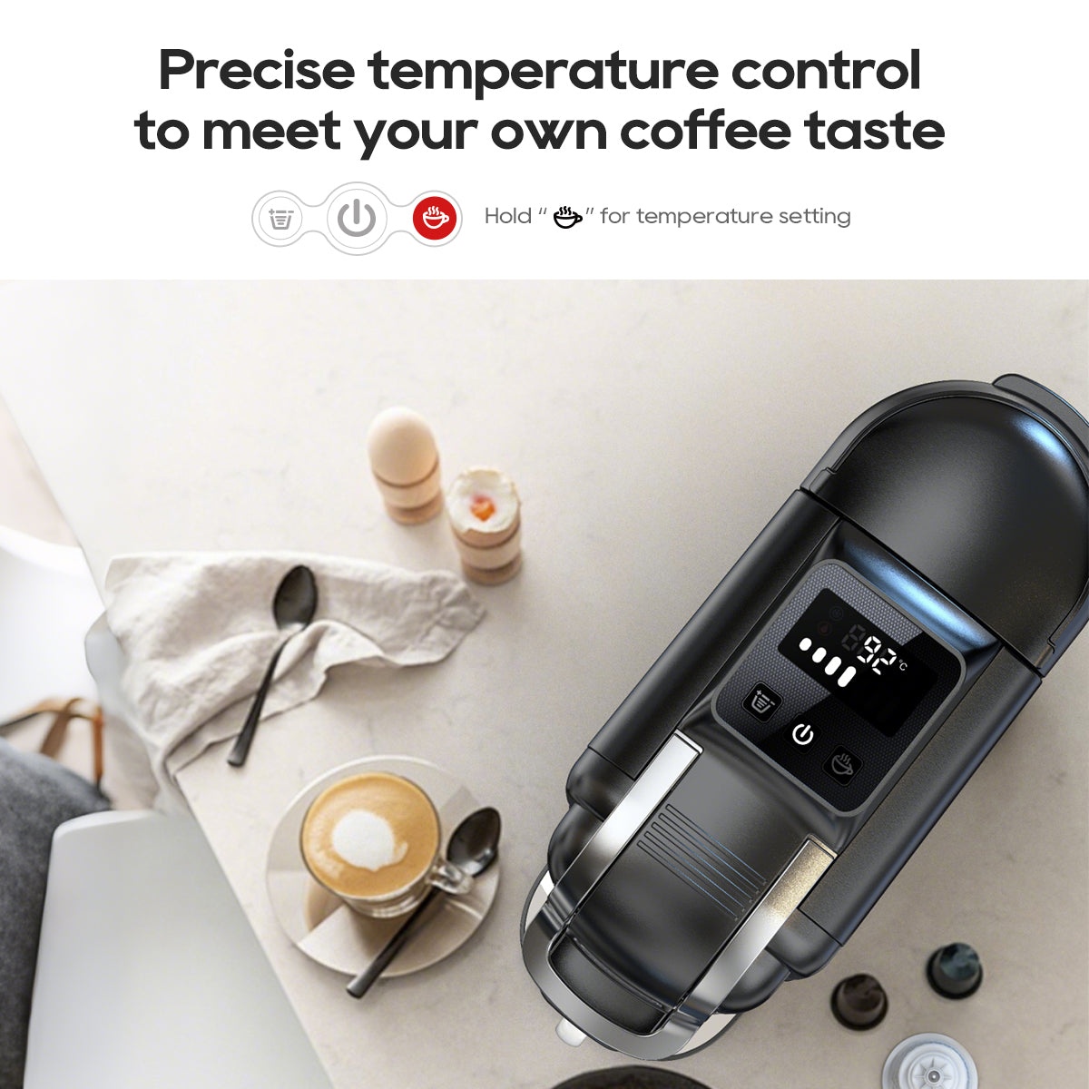 HiBREW temperature control system for optimal coffee extraction.