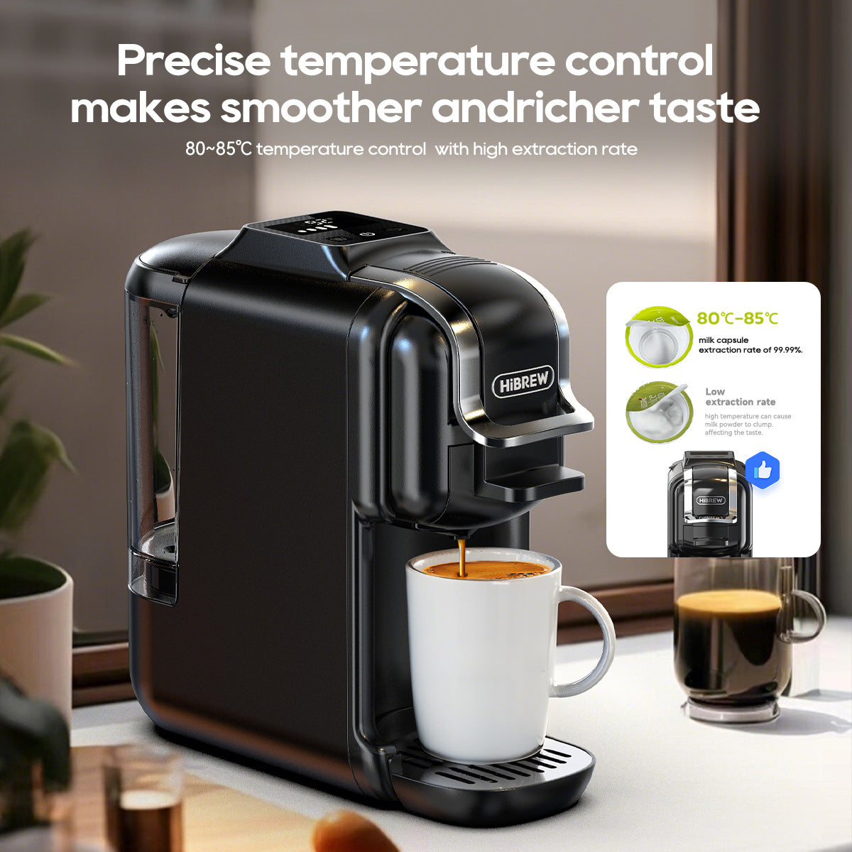 HiBREW Coffee Maker | Smart Touch Control, 7 Cup Sizes, Hot & Cold Brew, Precise Temp