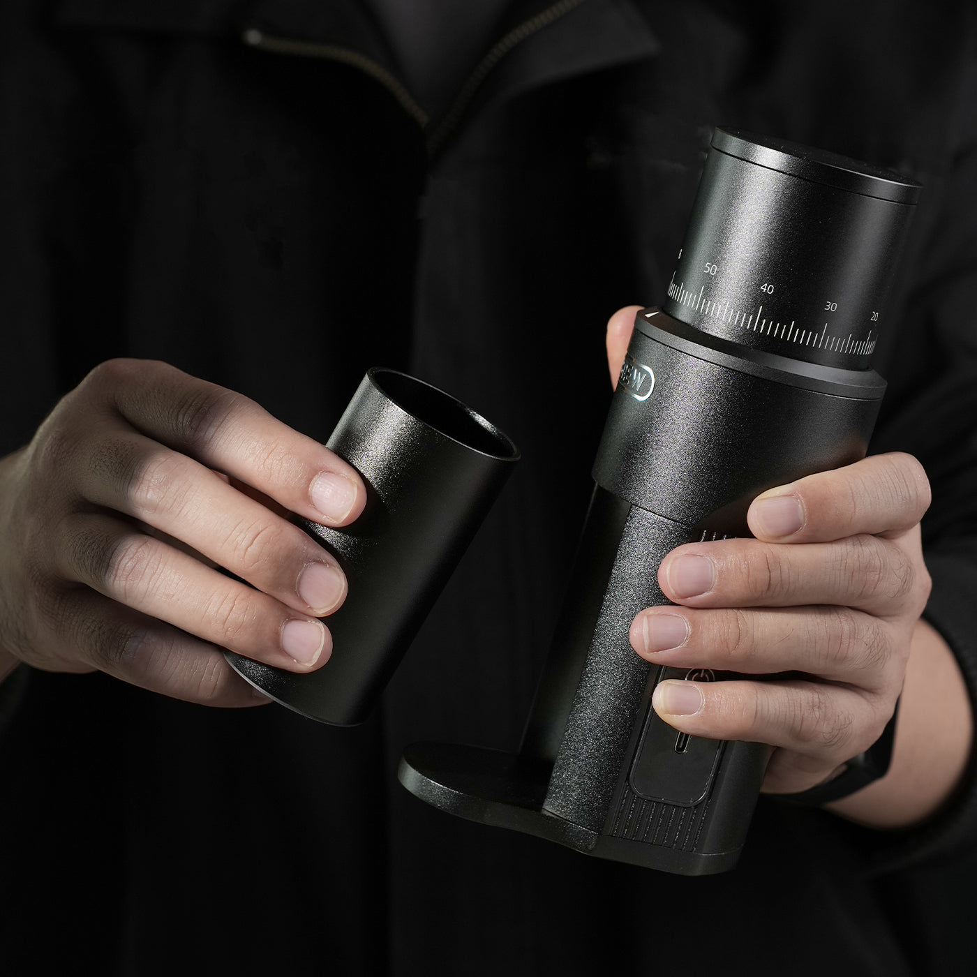 HiBREW G5mini Wireless Portable Coffee Grinder | 38mm Stainless Steel Conical Burr | 100-Step Stepless Adjustment | Type-C Fast Charging | Home/Outdoor/Office Use