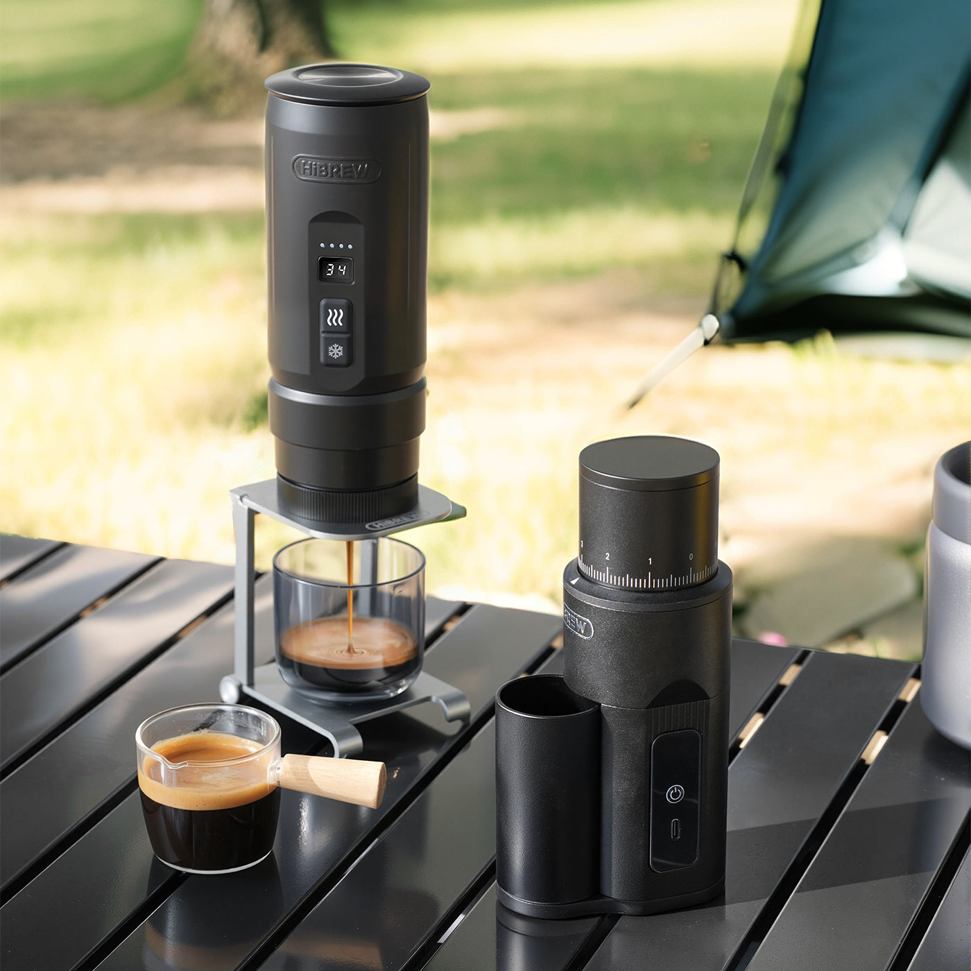 HiBREW G5mini Wireless Portable Coffee Grinder | 38mm Stainless Steel Conical Burr | 100-Step Stepless Adjustment | Type-C Fast Charging | Home/Outdoor/Office Use