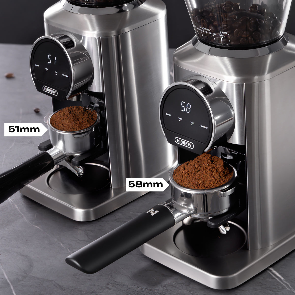 HiBREW G3 Plus: Moedor de café de precisão com 31 níveis, tecnologia antiestática Plasma e tela sensível ao toque inteligente – perfeito para espresso, café coado e muito mais.