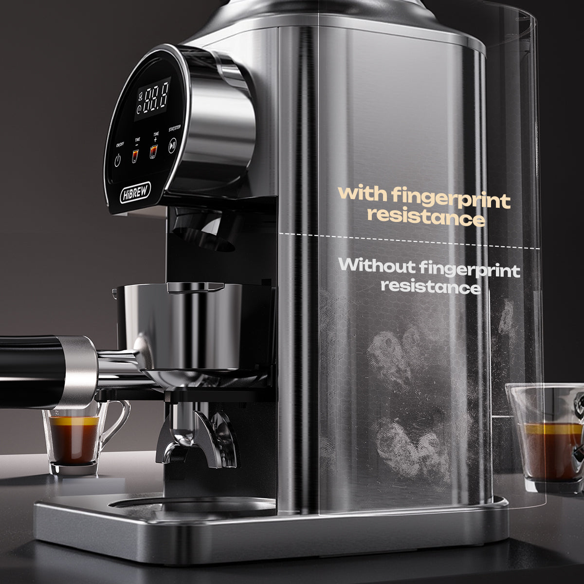 HiBREW G3 Plus: Moedor de café de precisão com 31 níveis, tecnologia antiestática Plasma e tela sensível ao toque inteligente – perfeito para espresso, café coado e muito mais.