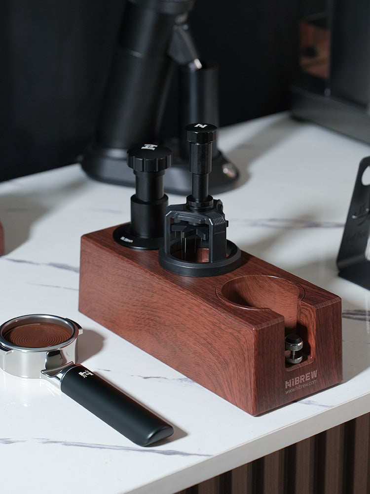 HiBREW 51mm Press & Spin WDT Tool - Magnetic Espresso Coffee Powder Distributor (Aluminum & Stainless Steel)