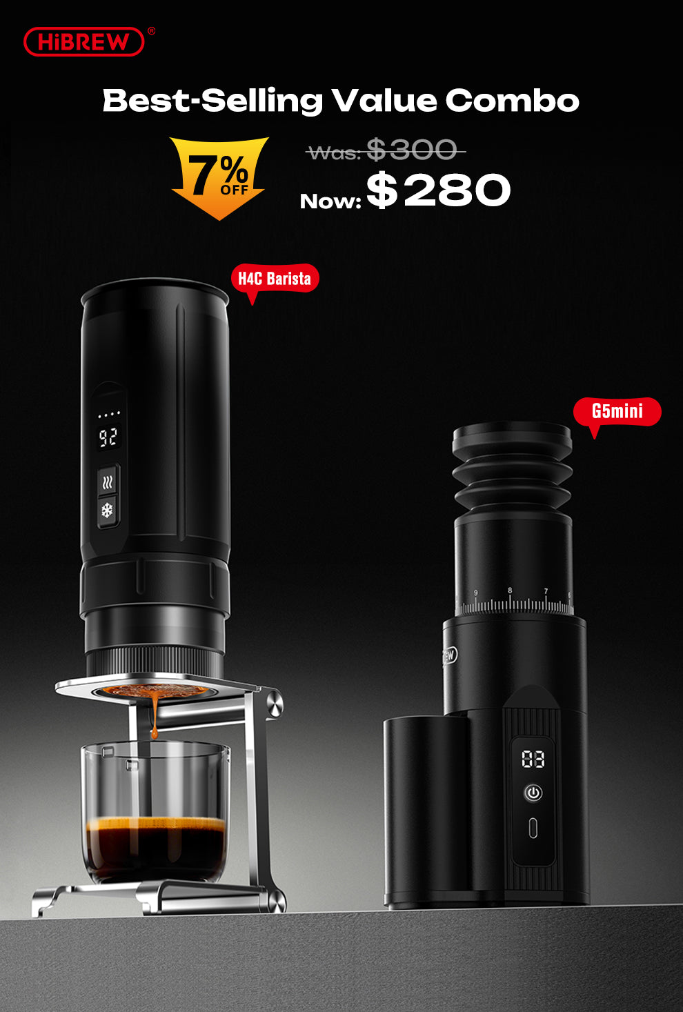 HiBREW H4C – Portable Espresso Maker with Detachable Battery