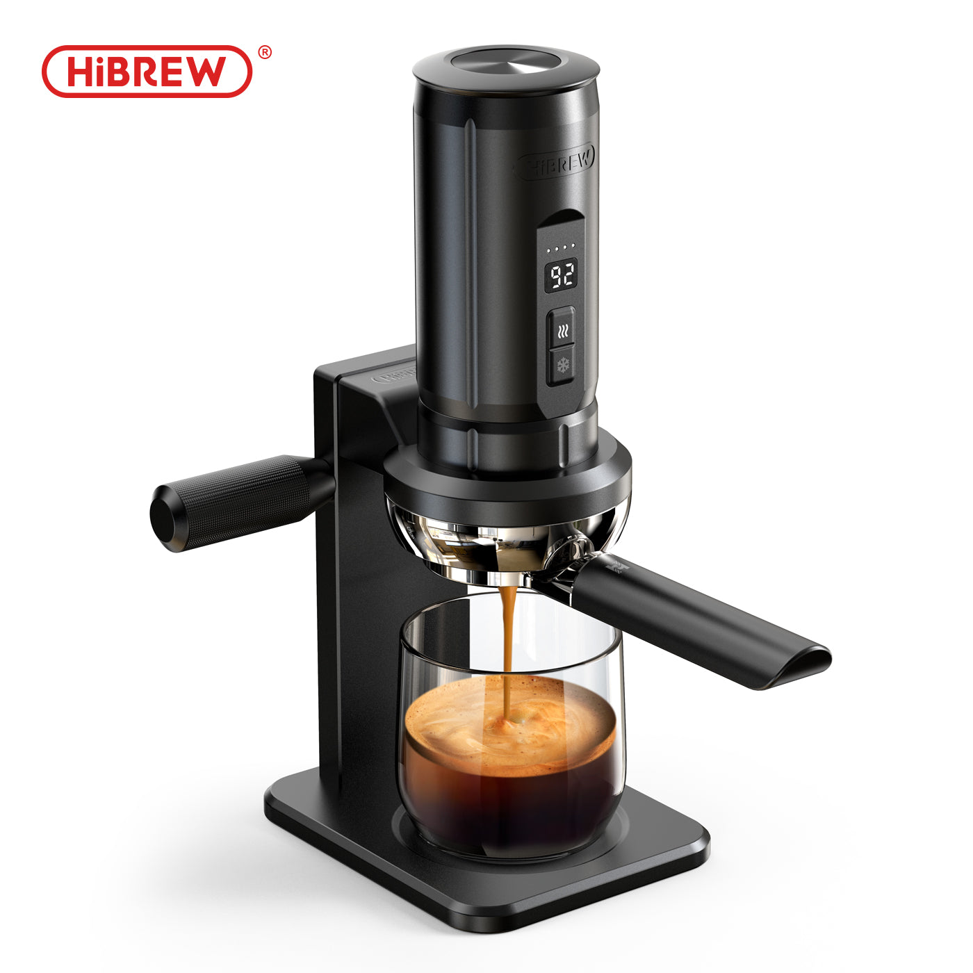 HiBREW Ultra 58 Max, 58mm Bottomless Portafilter and Metal Base Station for H4C Portable Espresso Machine, Professional Barista Ultra Accessories