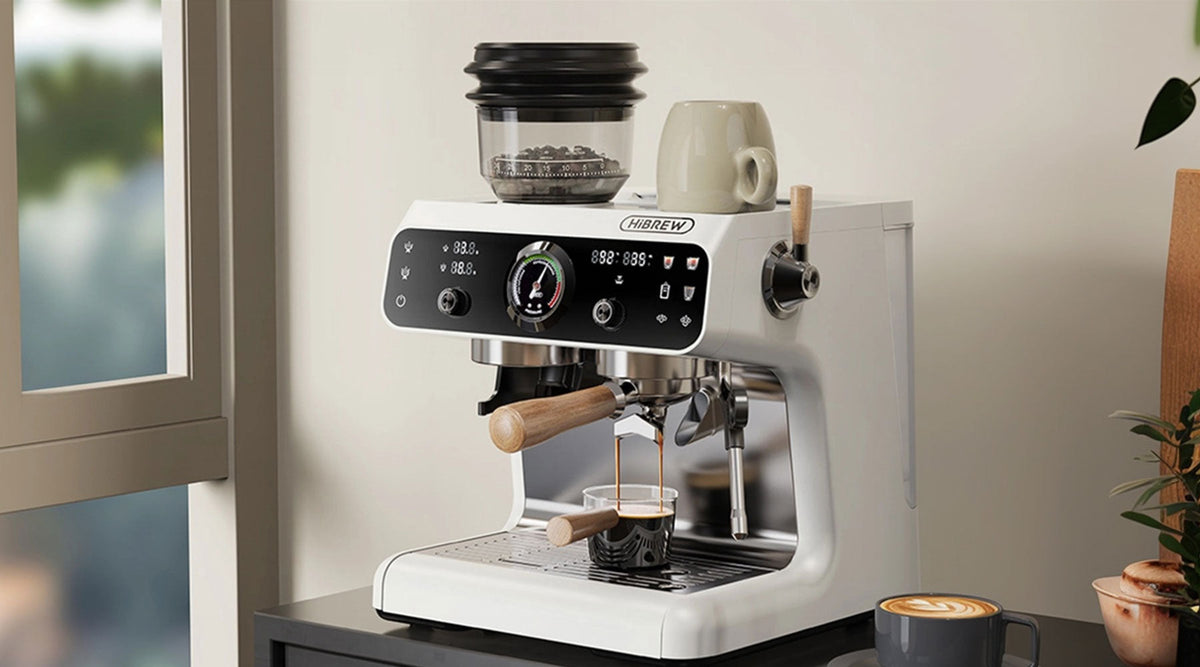 HiBREW H7B Espresso Machine with Built-in Grinder and Dual Heating Sys