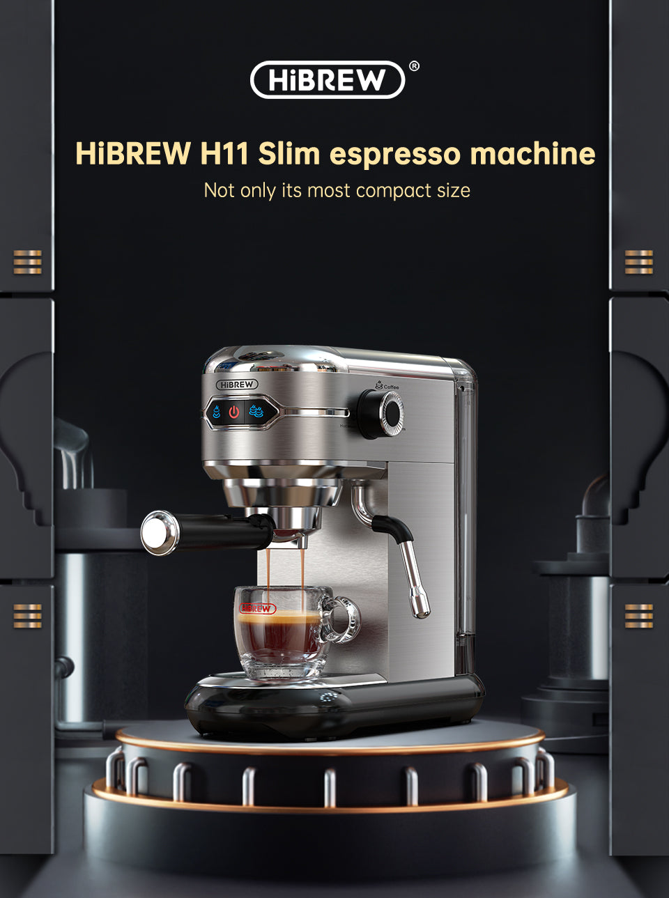 HiBREW Halbautomatische Kaffeemaschine H11