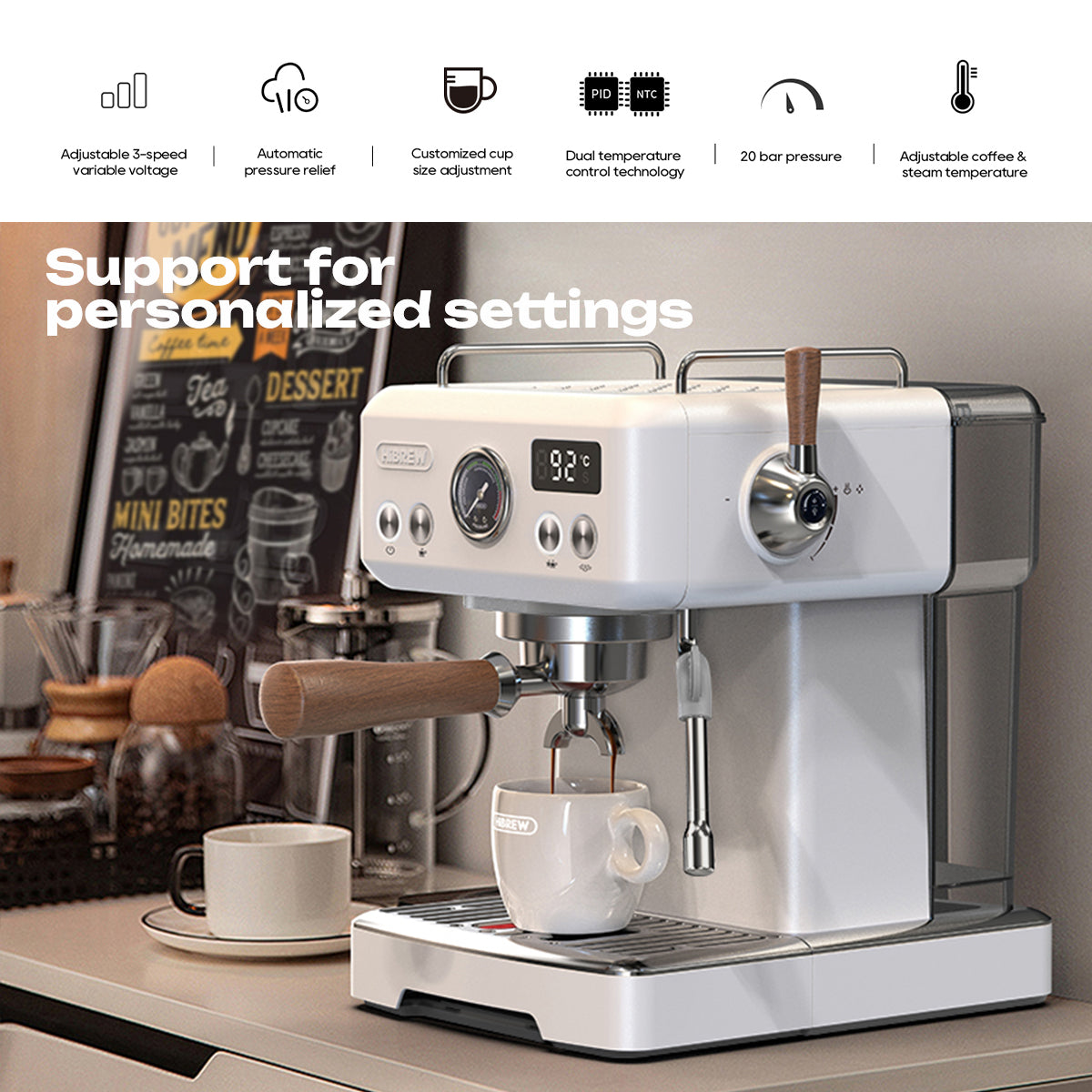 HiBREW Semi Automatic Espresso Coffee Machine H10Plus