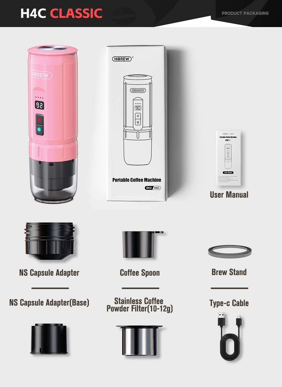 HiBREW H4C – Portable Espresso Maker with Detachable Battery | HiBREW