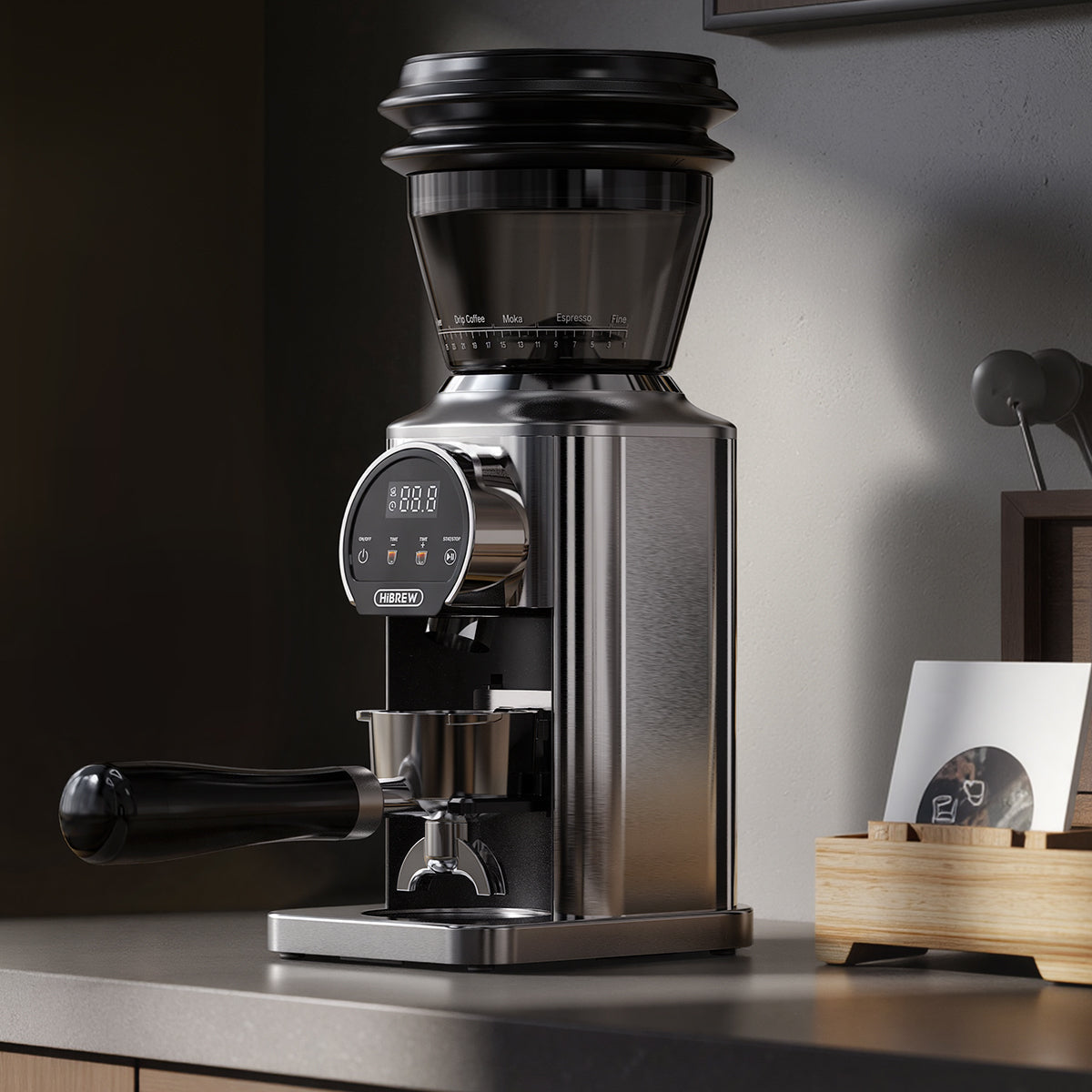 HiBREW G3 Plus: Moedor de café de precisão com 31 níveis, tecnologia antiestática Plasma e tela sensível ao toque inteligente – perfeito para espresso, café coado e muito mais.