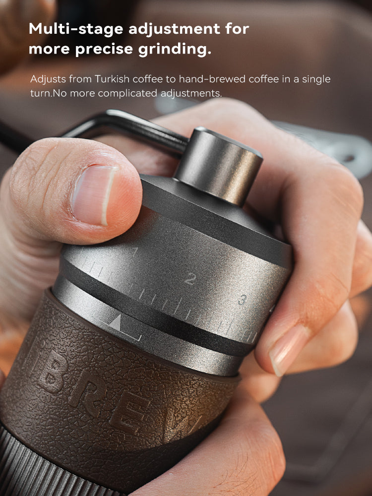 HiBREW Manual Coffee Grinder Portable High Quality Hand Grinder Mill Aluminium With Visual Bean Storage G4B