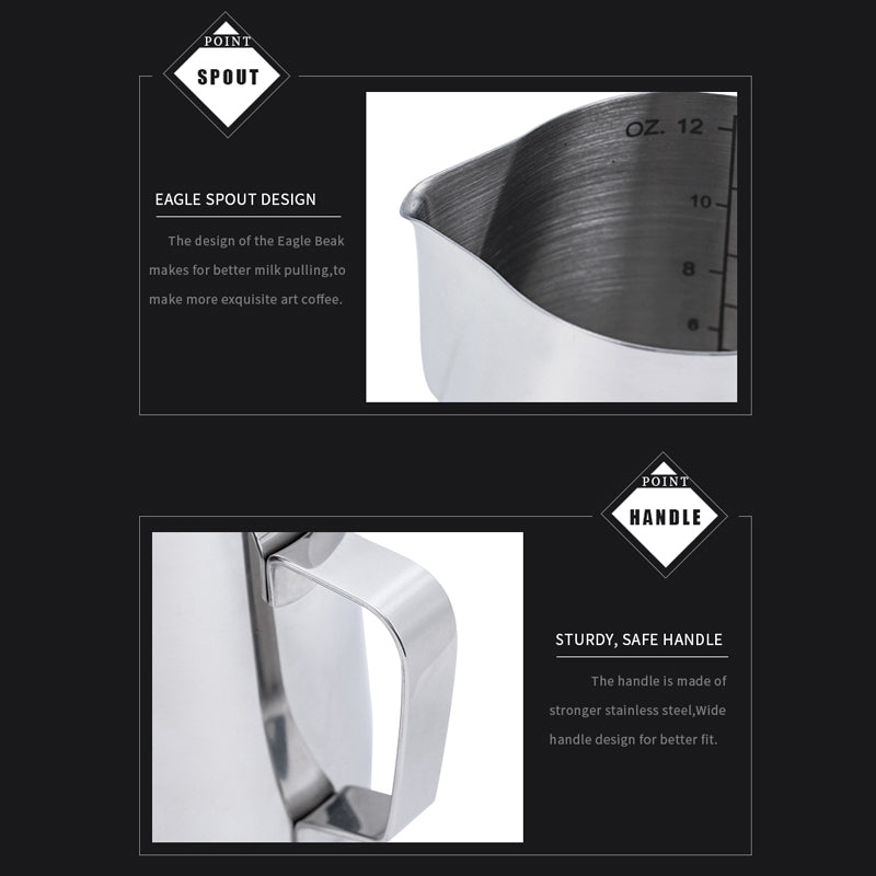 HiBREW 350ml & 450ml Milk Pitcher