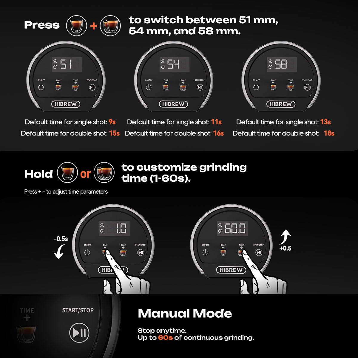 HiBREW G3 Plus: Moedor de café de precisão com 31 níveis, tecnologia antiestática Plasma e tela sensível ao toque inteligente – perfeito para espresso, café coado e muito mais.