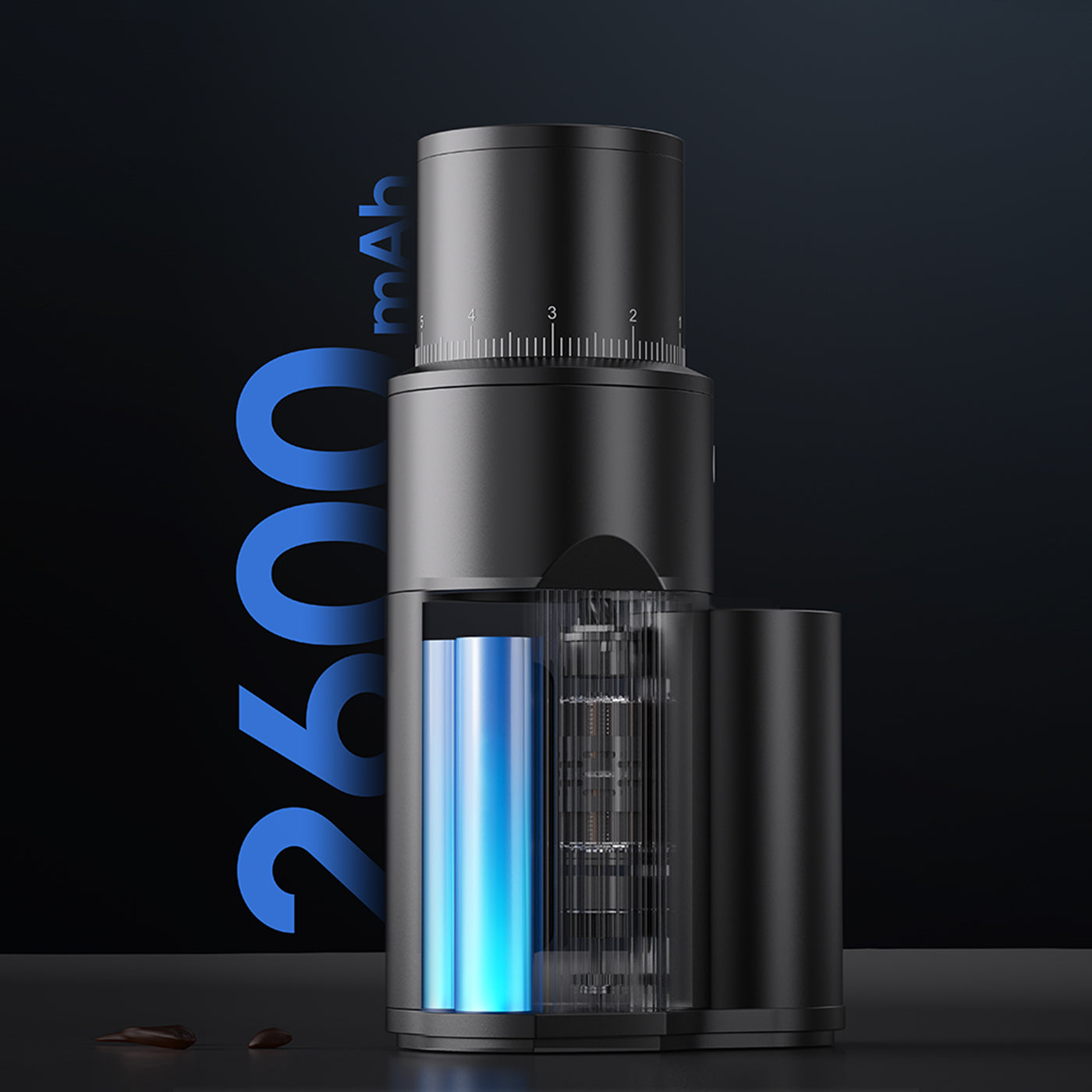 HiBREW G5mini Wireless Portable Coffee Grinder | 38mm Stainless Steel Conical Burr | 100-Step Stepless Adjustment | Type-C Fast Charging | Home/Outdoor/Office Use