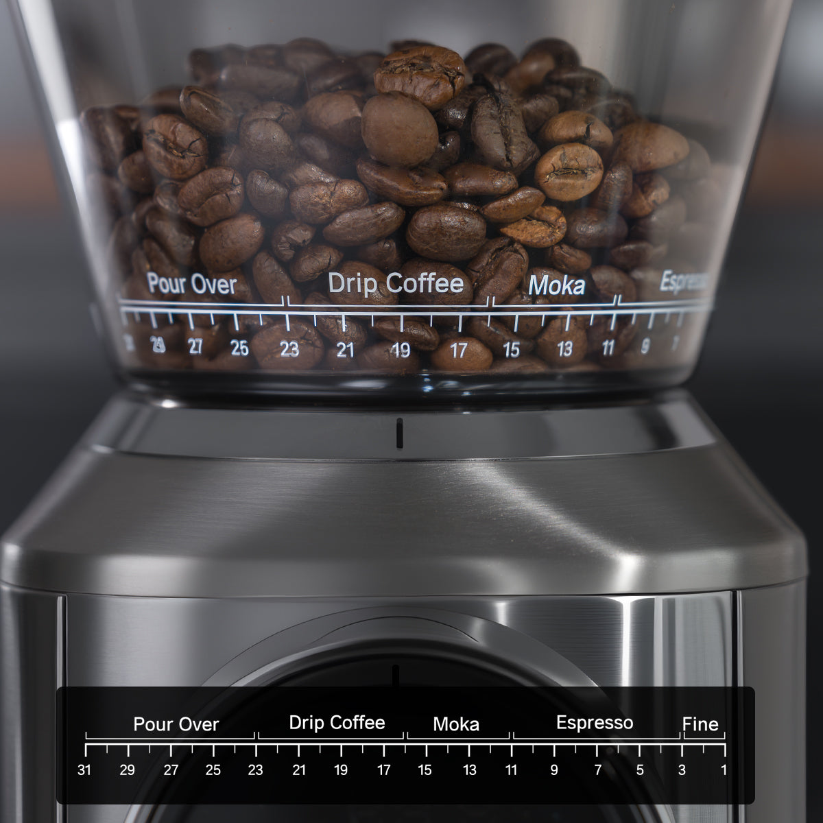 HiBREW G3 Plus: Moedor de café de precisão com 31 níveis, tecnologia antiestática Plasma e tela sensível ao toque inteligente – perfeito para espresso, café coado e muito mais.