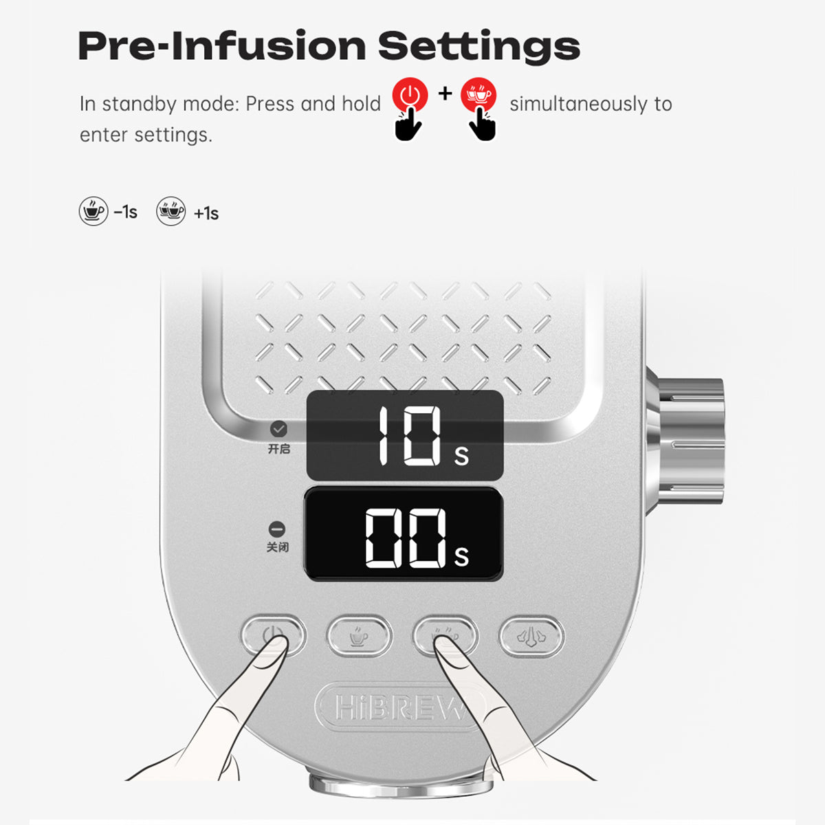HiBrew H10B Plus Espresso Machine Professional PID & OPV Coffee Maker