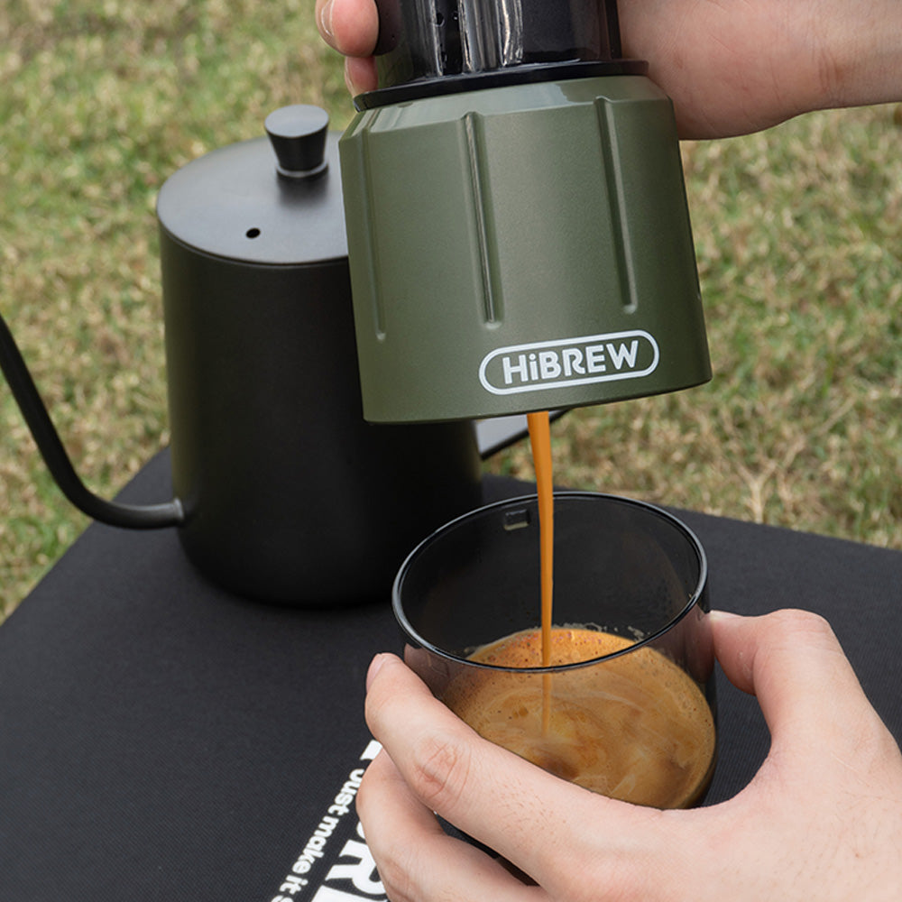 HiBREW 2 in 1 Portable Espresso Maker For Capsule & Ground Hand Press