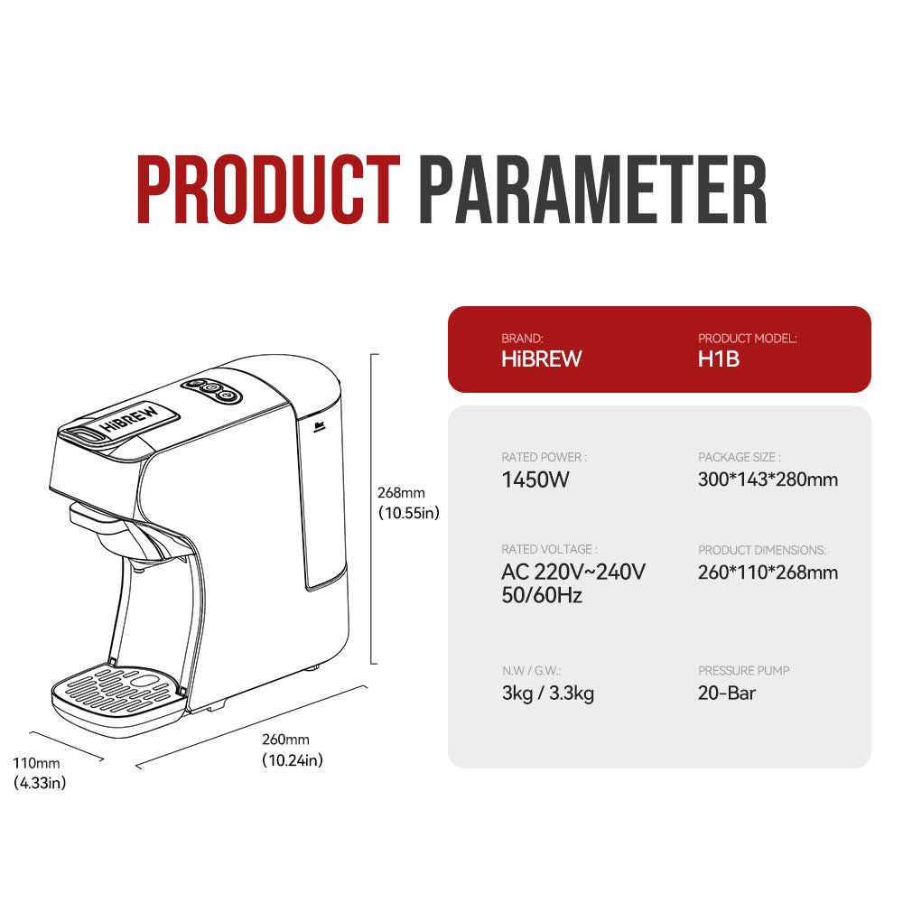 HiBREW 6in1 Capsule Coffee Machine H1B