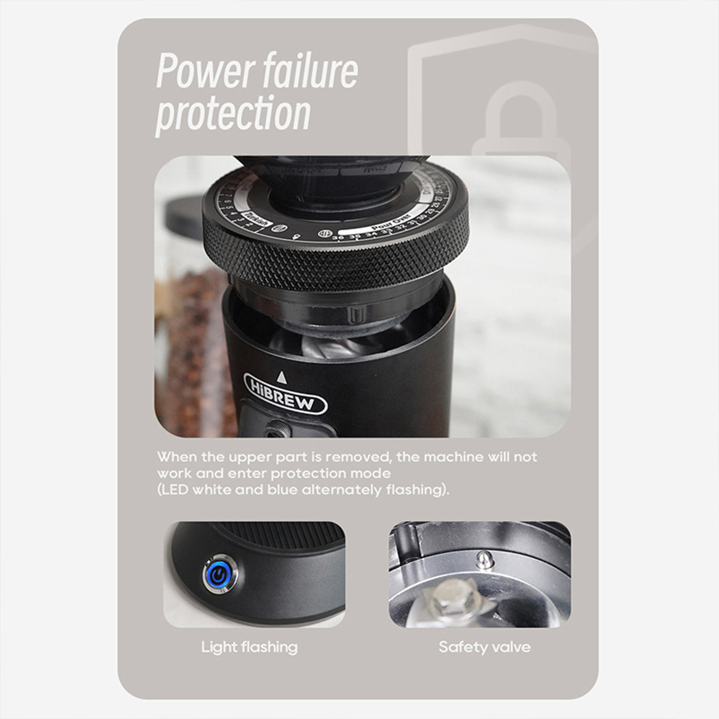 مطحنة قهوة كهربائية مخروطية الشكل من HiBREW G5 مقاس 48 مم