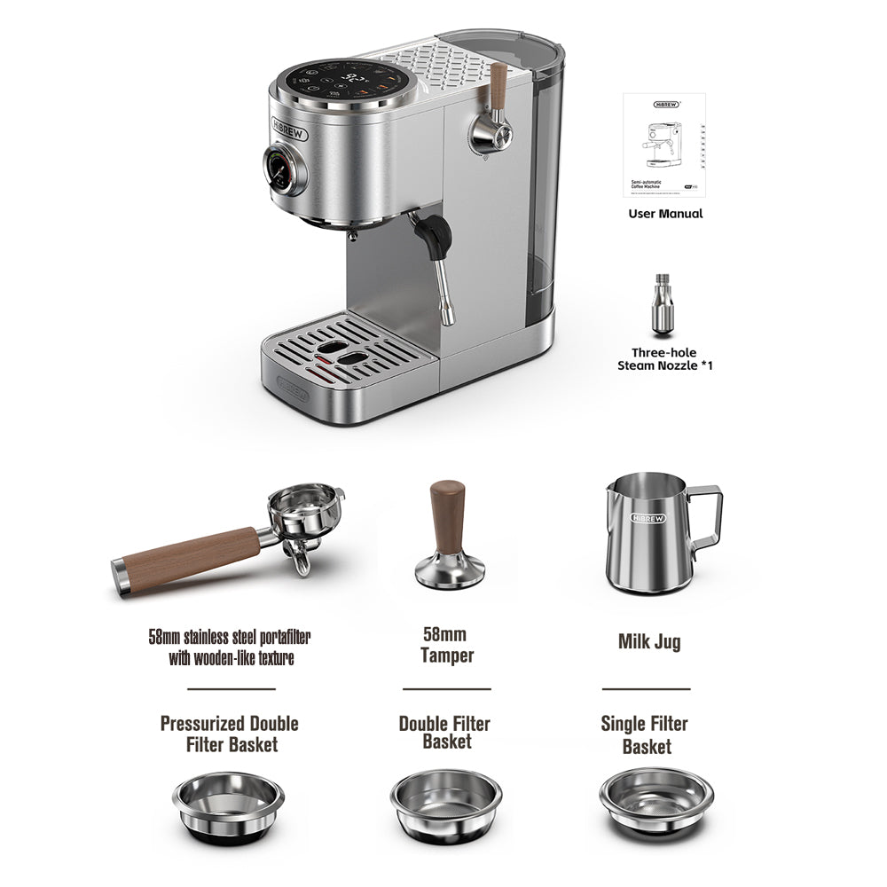 HiBREW Dual Boiler Espresso Machine with Intuitive Touchscreen H13