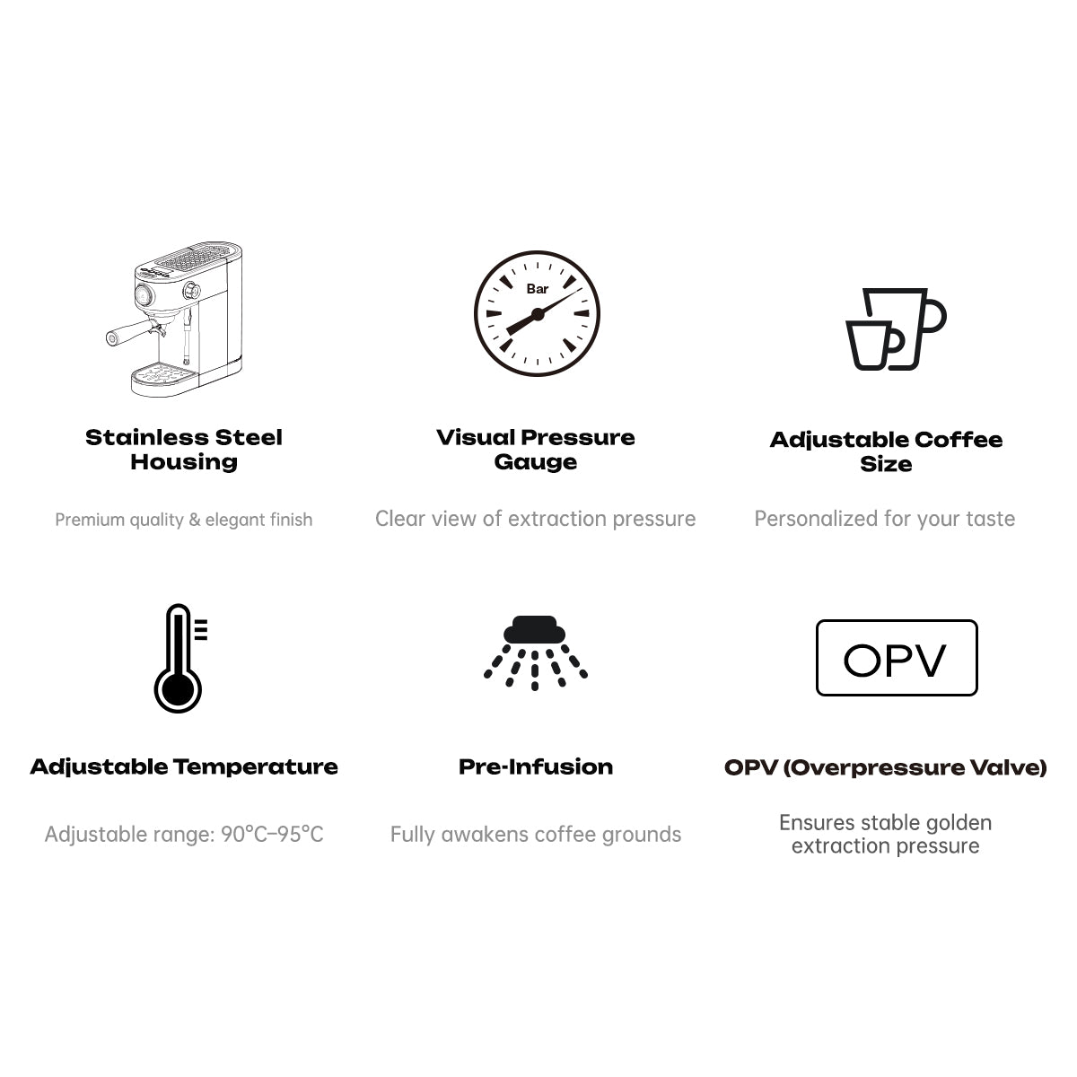 HiBrew H10B Plus Espresso Machine Professional PID & OPV Coffee Maker