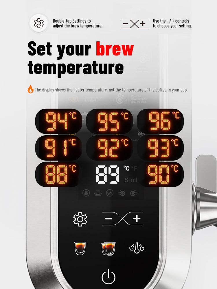 HiBREW H13Touch Espresso Machine Multi-stage adjustable PID temperature control