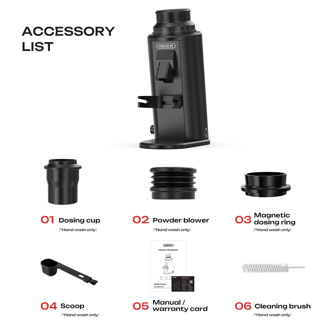 HiBREW G64 Plus Professional Coffee Grinder – 150-Level Stepless Grind & RPM Adjustment, 64mm Flat Burrs, Dual Anti-Static System