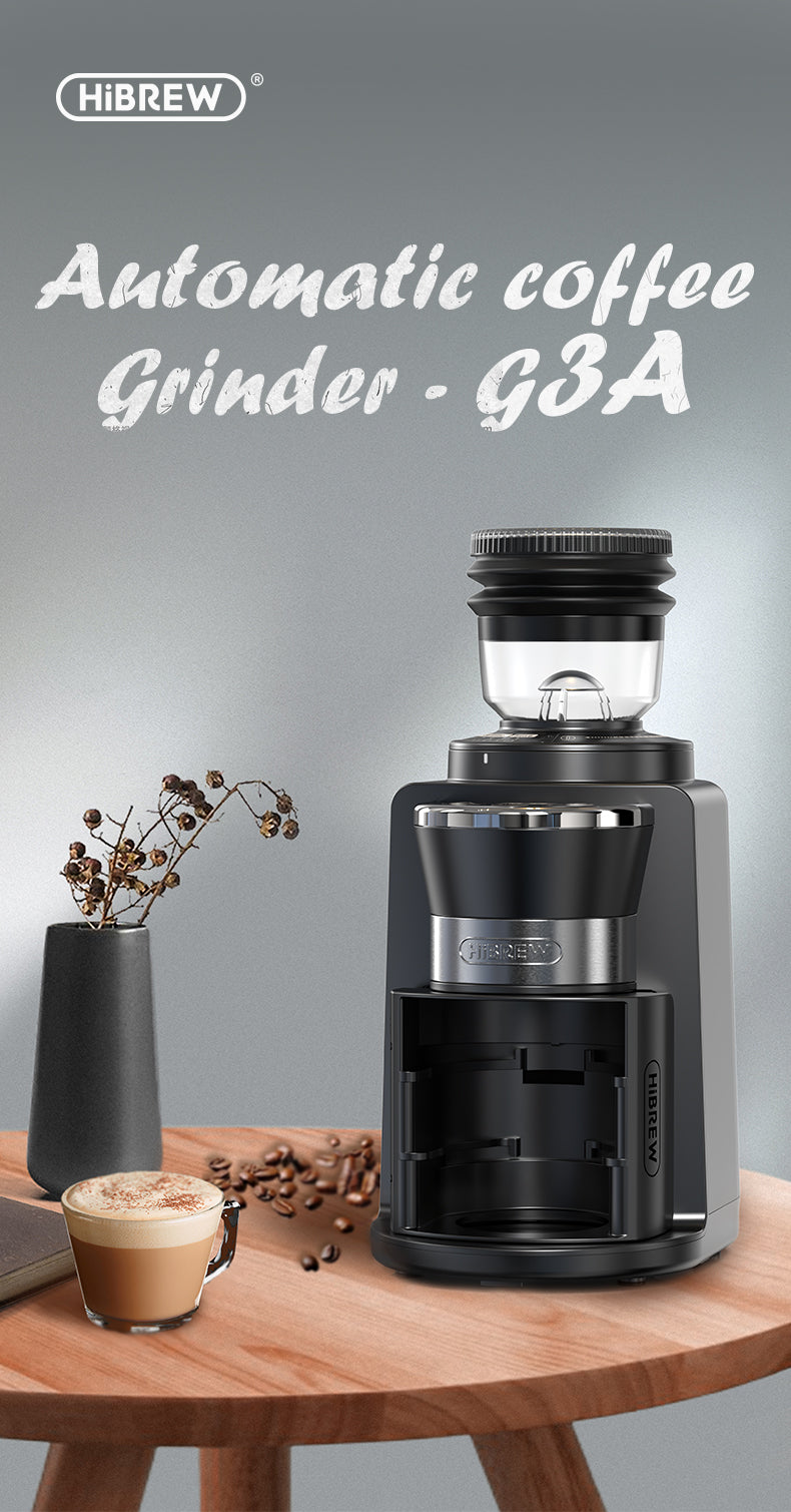 HiBREW Automatic Burr Mill Electric Coffee Grinder with 34 Gears  Visual Bean Storage G3A