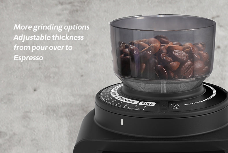 HiBREW Automatic Burr Mill Electric Coffee Grinder with 34 Gears  Visual Bean Storage G3A