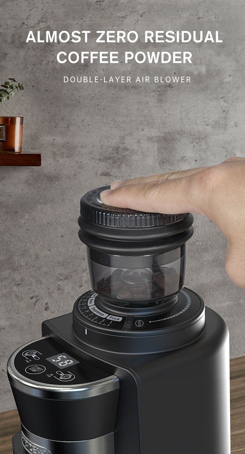 HiBREW Automatic Burr Mill Electric Coffee Grinder with 34 Gears  Visual Bean Storage G3A