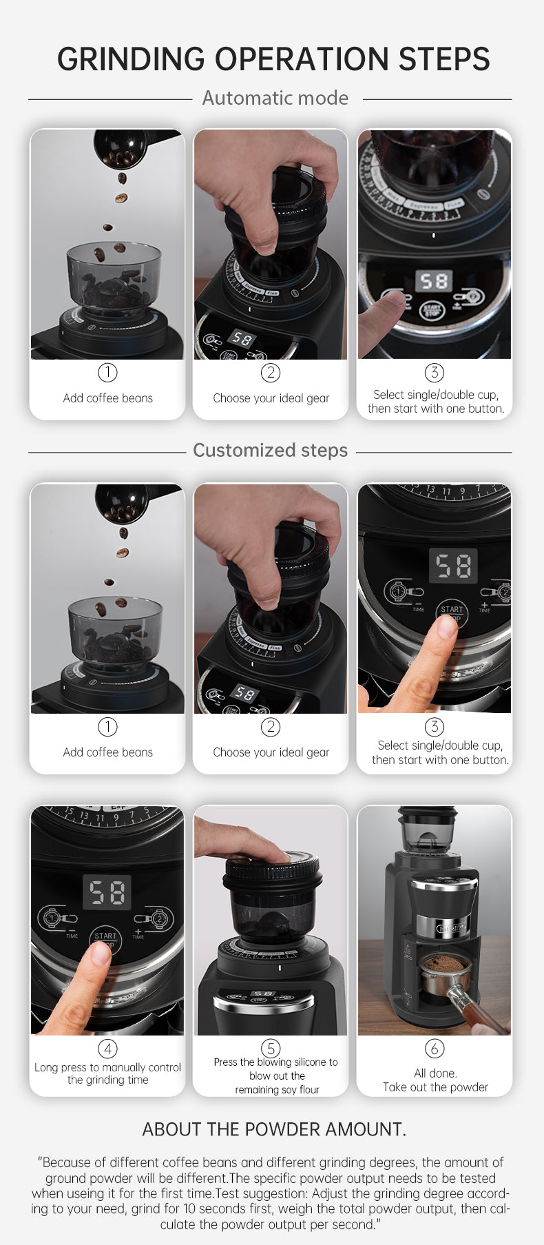 HiBREW Automatic Burr Mill Electric Coffee Grinder with 34 Gears  Visual Bean Storage G3A