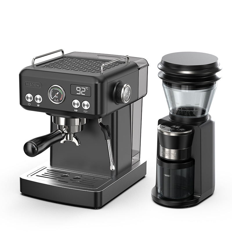 HiBREW 20Bar Semi Automatic Espresso Coffee Machine Temperature Adjustable 58mm Portafilter Cold/Hot Coffee Maker Metal CaseH10A