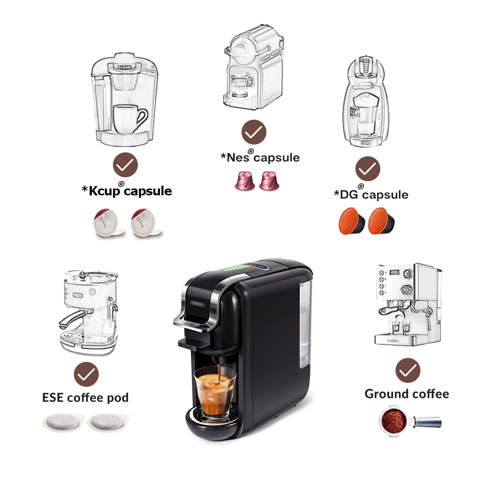 HiBREW Multiple Capsule Coffee Machine, Hot/Cold Dolce Gusto Milk Nesp –  Ash Tree Coffee