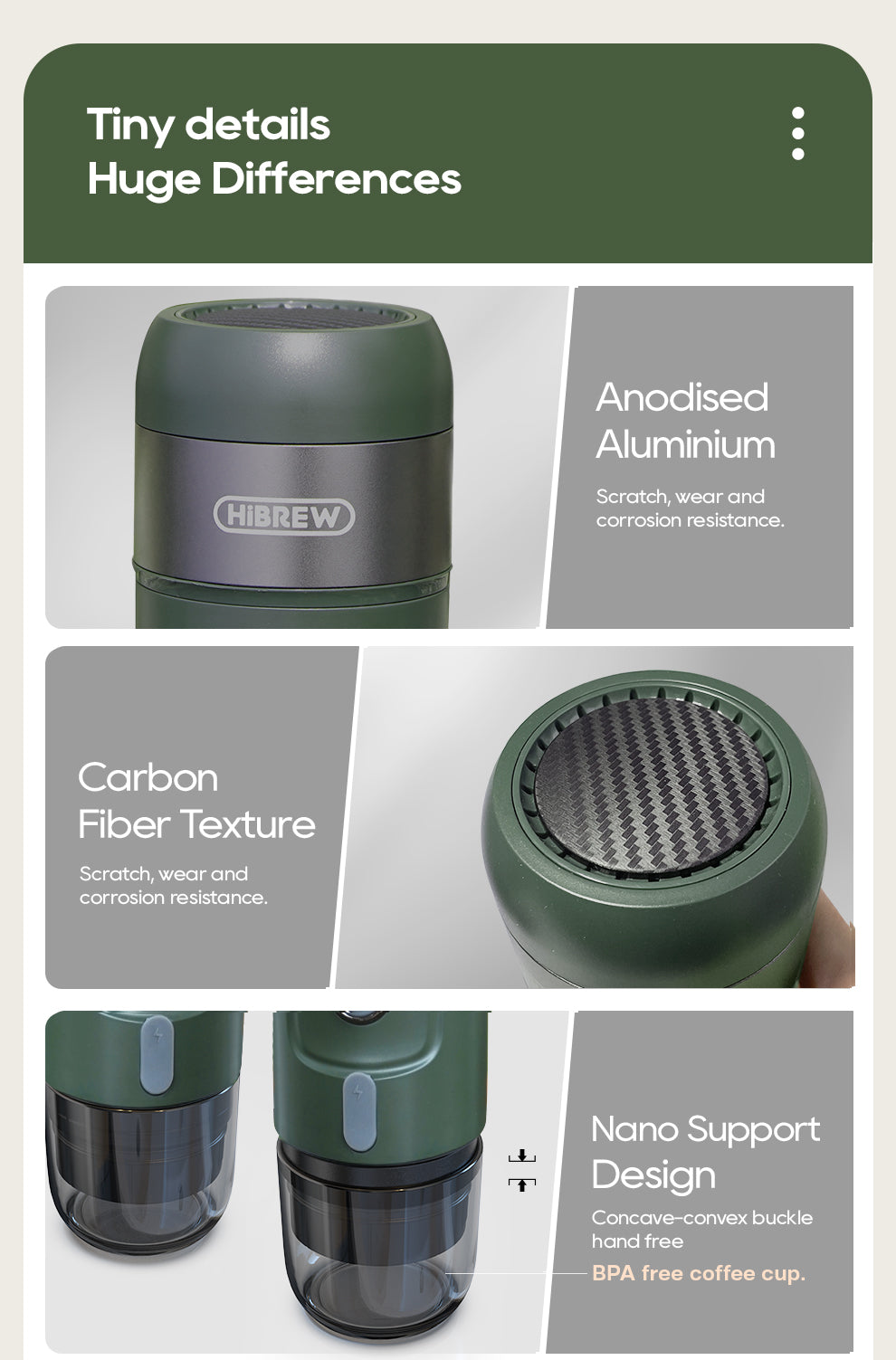 HiBREW Wireless Electric Portable  Coffee Machine H4B