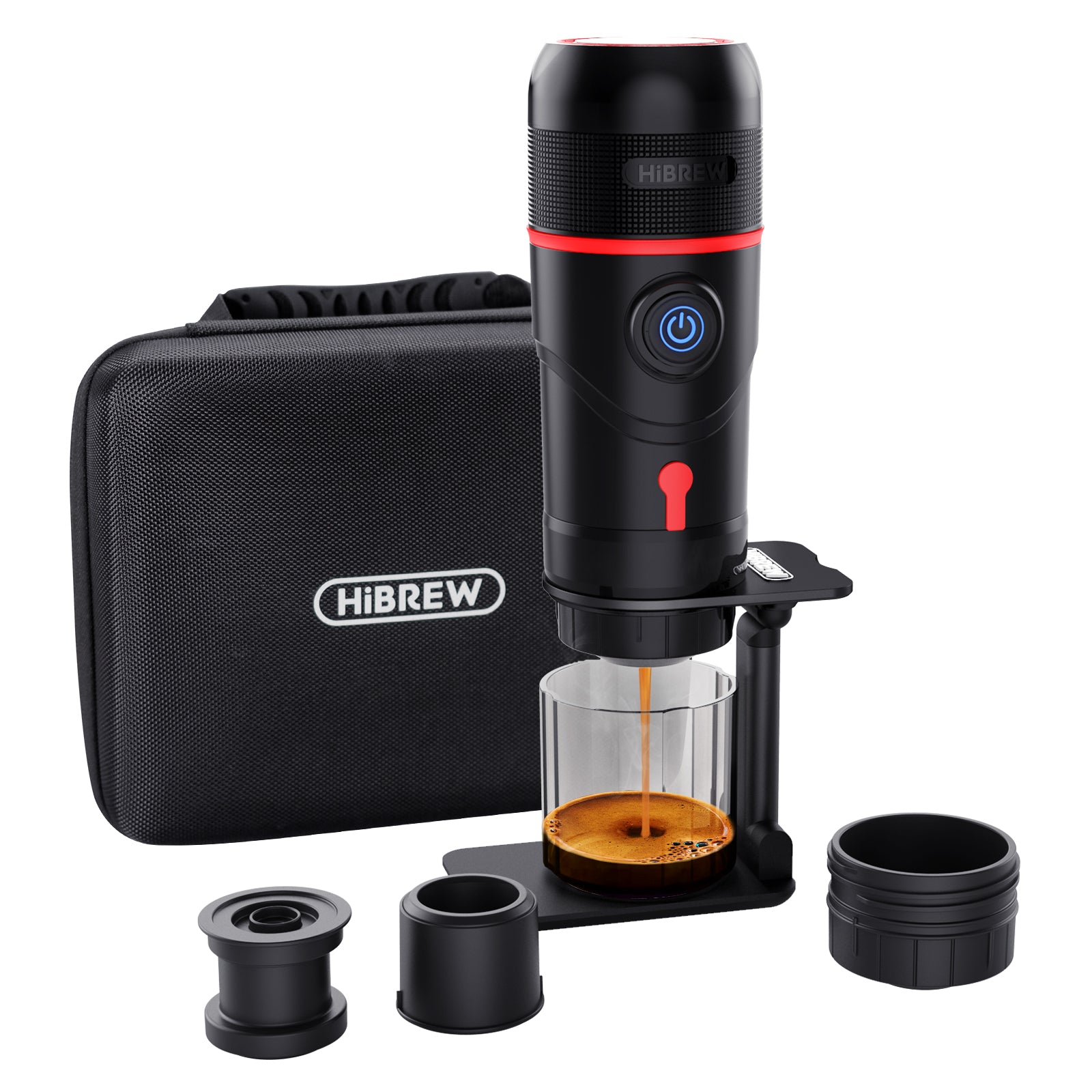 HiBREW Portable Coffee Machine for Car & Home,DC12V Expresso Coffee Maker Fit Nexpresso Dolce Pod Capsule Coffee Powder H4