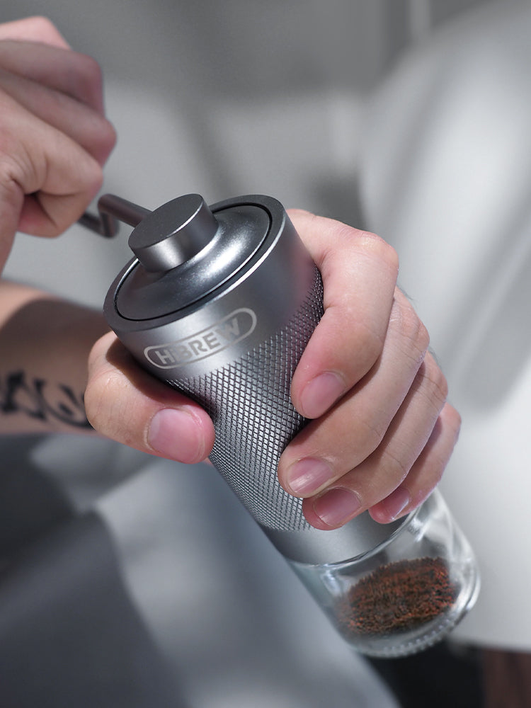 HiBREW G4A Portable Manual Coffee Grinder, 36mm Core, Metal Powder