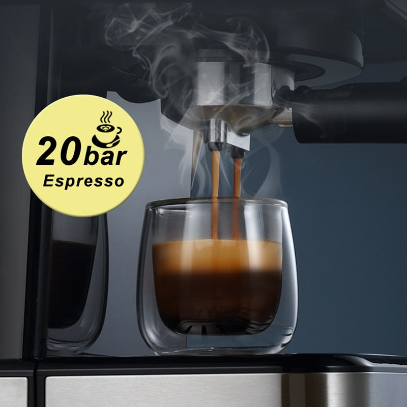 HiBREW Macchina da caffè espresso per bevande calde e fredde, infuso  freddo, oro caldo, 5 in 1, multi-capsule, polveri, macinate (nero) :  : Casa e cucina